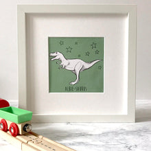 Childrens Personalised Dinosaur Giclee Print - T-Rex - Stegosaurus - Diplodocus - Ankylosaurus - Kids Room Box Print - Colourful DIno Print