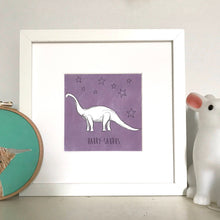 Childrens Personalised Dinosaur Giclee Print - T-Rex - Stegosaurus - Diplodocus - Ankylosaurus - Kids Room Box Print - Colourful DIno Print