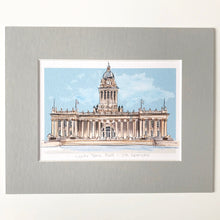 Personalised Leeds Town Hall Giclee Art Print - Leeds Town Hall Ceremony - Leeds Wedding - Leeds Civil Ceremony - Watercolour Illustration