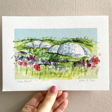 Personalised Eden Project Cornwall Giclee Art Print - Eden Project Cornwall Illustration - Eden Project Wedding Anniversary Engagement Gift