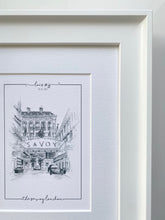 Personalised Savoy London Giclee Print - Savoy Wedding - Hand Drawn Savoy London Illustration - Savoy London Wall Art - Savoy Anniversary