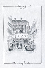 Personalised Savoy London Giclee Print - Savoy Wedding - Hand Drawn Savoy London Illustration - Savoy London Wall Art - Savoy Anniversary