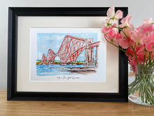 Personalised Forth Rail Bridge Print - Hand Drawn Scottish Landmark Bridge - South Queensferry Wedding Illustration - Forth Bridge Wall Art