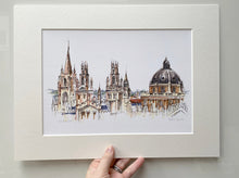 Personalised Oxford Spires Giclee Art Print - Hand Drawn Illustration - Oxford Spires England - Oxford Skyline - Oxford University Gift