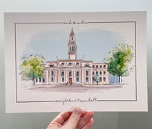 Personalised Marylebone Town Hall Giclee Art Print - Hand Drawn Print - Made to Order - Marylebone Town Hall - Wedding Venue Illustration