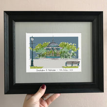 Personalised Clapham Common Bandstand Giclee Art Print - Clapham Common London - Made to Order - Clapham Common Artwork - Bandstand Print