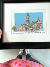 Personalised Manchester Town Hall Giclee Art Print - Manchester Town Hall Illustration - Manchester Town Hall Wedding or Anniversary Gift