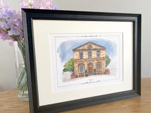 Personalised Woodstock Town Hall Print - Hand Drawn Print - Made to Order - Woodstock Town Hall - Wedding Venue Illustration - Anniversary