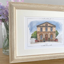Personalised Woodstock Town Hall Print - Hand Drawn Print - Made to Order - Woodstock Town Hall - Wedding Venue Illustration - Anniversary
