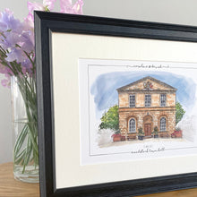 Personalised Woodstock Town Hall Print - Hand Drawn Print - Made to Order - Woodstock Town Hall - Wedding Venue Illustration - Anniversary