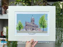 Personalised Chester Town Hall Giclee Art Print - Chester Town Hall Illustration - Chester Town Hall Wedding Gift - Chester Wedding Venue