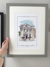 Personalised Chelsea Town Hall Giclee Art Print - Illustration - Made to Order - Chelsea Town Hall Wedding - Chelsea London Venue Wall Art