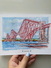 Personalised Forth Rail Bridge Print - Hand Drawn Scottish Landmark Bridge - South Queensferry Wedding Illustration - Forth Bridge Wall Art