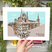 St Pancras Renaissance Hotel Personalised Giclee Print - St Pancras Illustration - Handdrawn St Pancras Renaissance Hotel - Framed Art Print