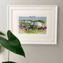 Personalised Eden Project Cornwall Giclee Art Print - Eden Project Cornwall Illustration - Eden Project Wedding Anniversary Engagement Gift