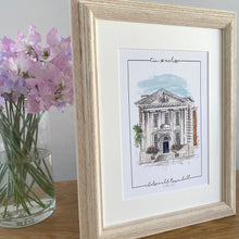 Personalised Chelsea Town Hall Giclee Art Print - Illustration - Made to Order - Chelsea Town Hall Wedding - Chelsea London Venue Wall Art