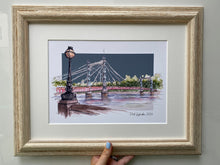 Personalised Albert Bridge London Giclee Art Print - Albert Bridge London - Engagement Location - Pretty London - Chelsea Battersea Wall Art