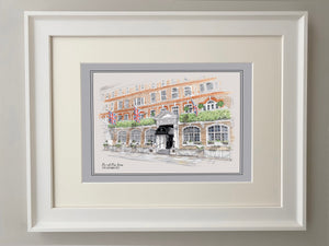 The Goring Hotel London Giclee Art Print - The Goring Illustration - Personalised Wedding Gift - The Goring London - Framed Wall Art