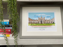 St Johns College Cambridge University Giclee Print - Personalised St Johns College Watercolour - Cambridge University Graduation Gift