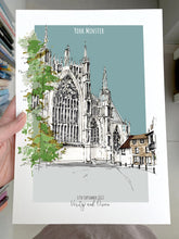 York Minster Personalised Giclee Art Print - York Minster Illustration - Hand Drawn York Minster Artwork - Personalised Art Print York