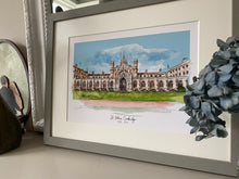 St Johns College Cambridge University Giclee Print - Personalised St Johns College Watercolour - Cambridge University Graduation Gift