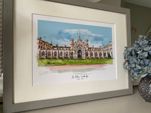 St Johns College Cambridge University Giclee Print - Personalised St Johns College Watercolour - Cambridge University Graduation Gift