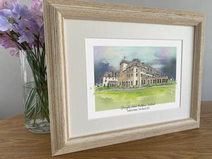 Gleneagles Hotel Perthshire Scotland Giclee Art Print - Gleneagles Wedding Gift - Gleneagles Golf gift - Gleneagles Anniversary illustration