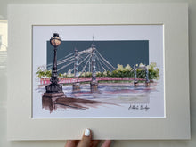 Personalised Albert Bridge London Giclee Art Print - Albert Bridge London - Engagement Location - Pretty London - Chelsea Battersea Wall Art