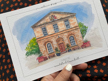 Personalised Woodstock Town Hall Print - Hand Drawn Print - Made to Order - Woodstock Town Hall - Wedding Venue Illustration - Anniversary