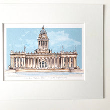 Personalised Leeds Town Hall Giclee Art Print - Leeds Town Hall Ceremony - Leeds Wedding - Leeds Civil Ceremony - Watercolour Illustration
