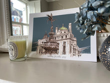 Personalised 'Statue of Eros' and Hotel Cafe Royal London Giclee Art Print - Iconic London Art Print - Illustrated London Wall Art - Eros