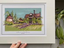 Personalised Le Manoir aux Quat'Saisons Art Print - Hand Drawn Illustration Le Manoir Oxfordshire England - Le Manoir Wedding Gift Art Print