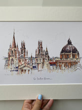 Personalised Oxford Spires Giclee Art Print - Hand Drawn Illustration - Oxford Spires England - Oxford Skyline - Oxford University Gift