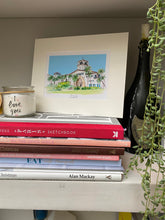 Santa Barbara Courthouse Art Print - Watercolour Hand Painted Santa Barbara Giclee Print - Santa Barbara Wedding Venue Print - Illustration