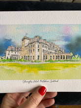 Gleneagles Hotel Perthshire Scotland Giclee Art Print - Gleneagles Wedding Gift - Gleneagles Golf gift - Gleneagles Anniversary illustration