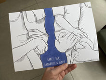 Family Of Four 'Cuddles' Giclee Print - Family of four Personalised Print - Perfect Fathers Day Gift - Family of Four Mothers Day Art Print