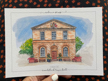Personalised Woodstock Town Hall Print - Hand Drawn Print - Made to Order - Woodstock Town Hall - Wedding Venue Illustration - Anniversary