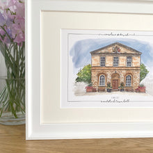Personalised Woodstock Town Hall Print - Hand Drawn Print - Made to Order - Woodstock Town Hall - Wedding Venue Illustration - Anniversary