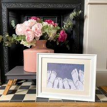 Family Of Four 'Cosy Toes' Giclee Art Print - Family of Four Foot Print - Mothers Day - Fathers Day - Personalised Family Print - Family Art