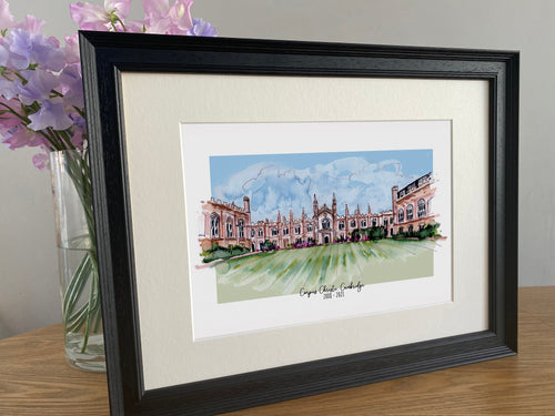 Corpus Christi College Cambridge University Giclee Print - Personalised Corpus Christi Watercolour - Cambridge University Graduation Gift