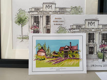 Personalised Le Manoir aux Quat'Saisons Art Print - Hand Drawn Illustration Le Manoir Oxfordshire England - Le Manoir Wedding Gift Art Print