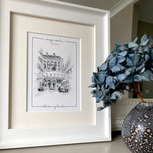 Personalised Savoy London Giclee Print - Savoy Wedding - Hand Drawn Savoy London Illustration - Savoy London Wall Art - Savoy Anniversary