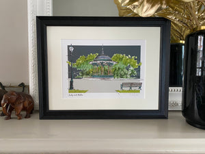 Personalised Clapham Common Bandstand Giclee Art Print - Clapham Common London - Made to Order - Clapham Common Artwork - Bandstand Print