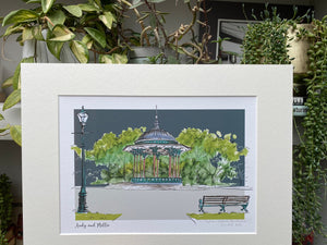 Personalised Clapham Common Bandstand Giclee Art Print - Clapham Common London - Made to Order - Clapham Common Artwork - Bandstand Print