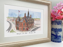 Personalised Wokingham Town Hall Giclee Art Print - Hand Drawn Print - Made to Order - Wokingham Town Hall - Wedding Venue Illustration