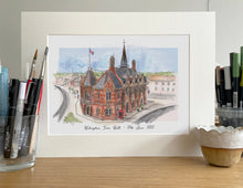 Personalised Wokingham Town Hall Giclee Art Print - Hand Drawn Print - Made to Order - Wokingham Town Hall - Wedding Venue Illustration