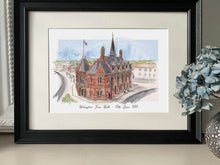 Personalised Wokingham Town Hall Giclee Art Print - Hand Drawn Print - Made to Order - Wokingham Town Hall - Wedding Venue Illustration