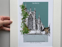 York Minster Personalised Giclee Art Print - York Minster Illustration - Hand Drawn York Minster Artwork - Personalised Art Print York