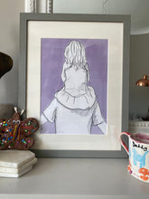 You And Me 'Shoulder Ride' Print - Fathers Day Giclee Print - Mothers Day Wall Art - Shoulder Ride Illustration - Parent and Child Art Print