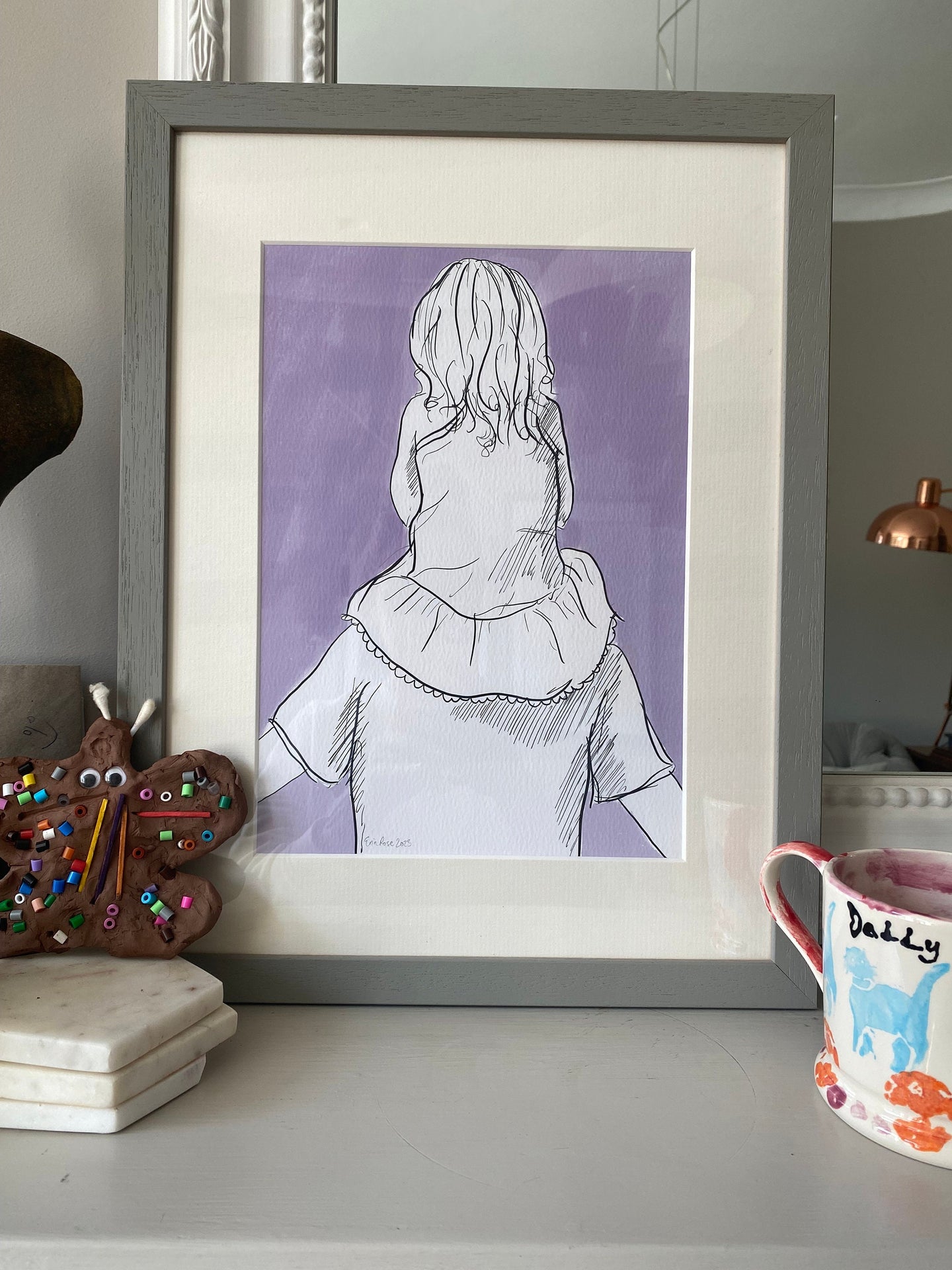 You And Me 'Shoulder Ride' Print - Fathers Day Giclee Print - Mothers Day Wall Art - Shoulder Ride Illustration - Parent and Child Art Print